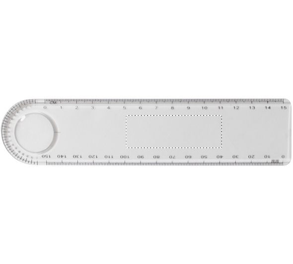 Liniaal met vergrootglas